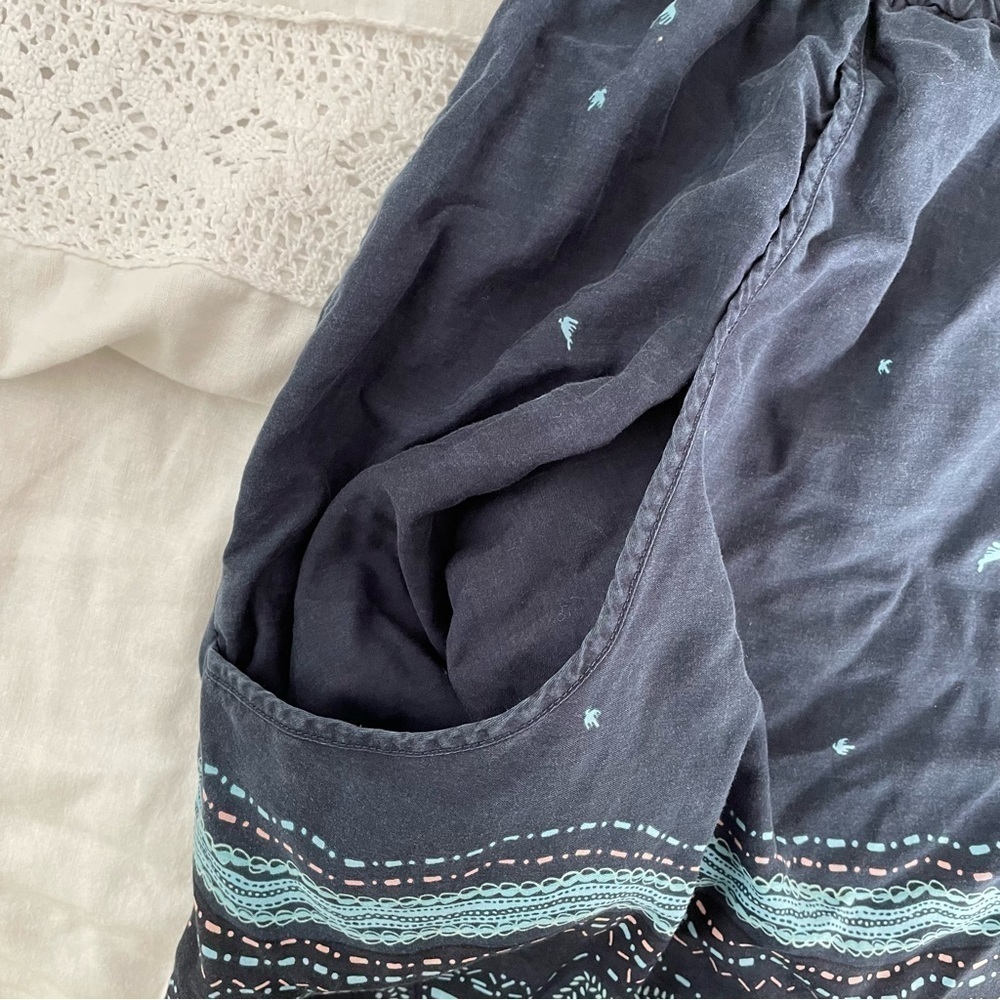 Patagonia SMALL Wildflower Floral Print Racerback Dress Navy Blue FLAW - Picture 7 of 12